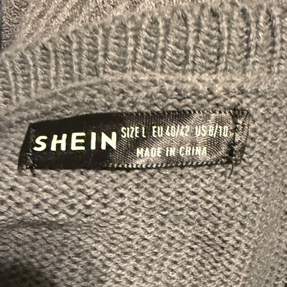 SHEIN Two-Tone Crew Neck Sweater in Gray and Cream - Picture 6 of 6